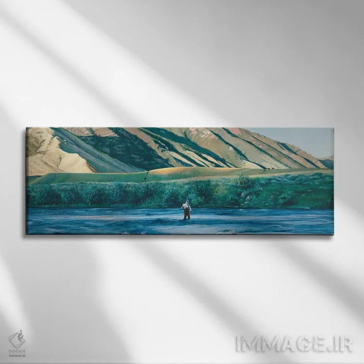تابلو دکوراتیو ماهیگیری از گودآب اثر شرلی کلیری - نمای روبهرو روی دیوار