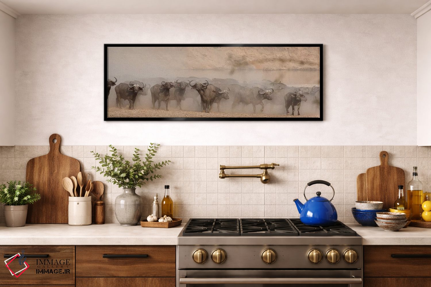 تابلو دکوراتیو بوفالوی ترسیده اثر اسکات بنیون - D2B