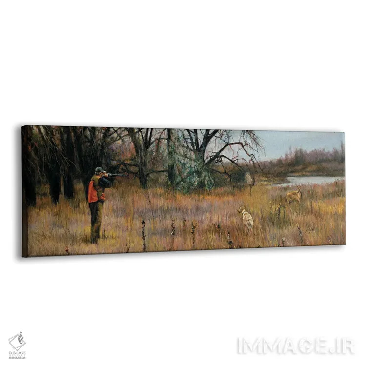 تابلو دکوراتیو شکار قرقاول به پرواز درآمده اثر شرلی کلیری - نمای پرسپکتیو محصول