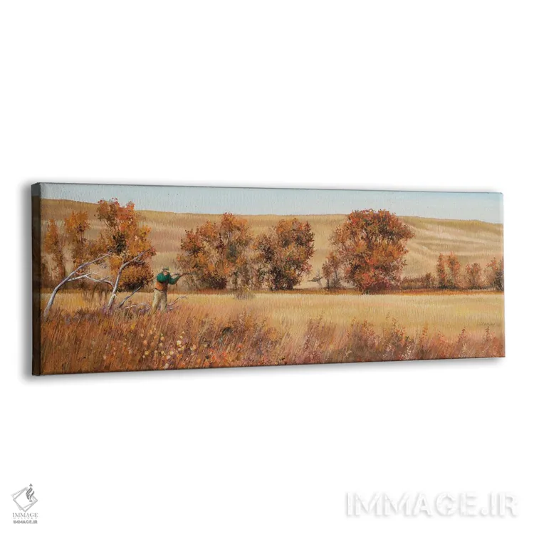 تابلو دکوراتیو شکارچی قرقاول به پرواز درآمده اثر شرلی کلیری - نمای پرسپکتیو محصول