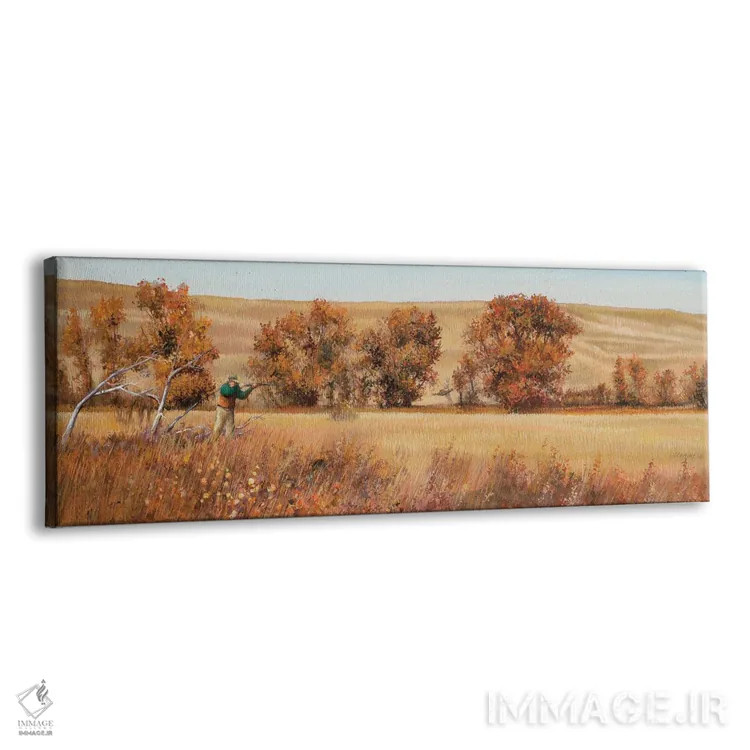 تابلو دکوراتیو شکارچی قرقاول به پرواز درآمده اثر شرلی کلیری - نمای پرسپکتیو محصول
