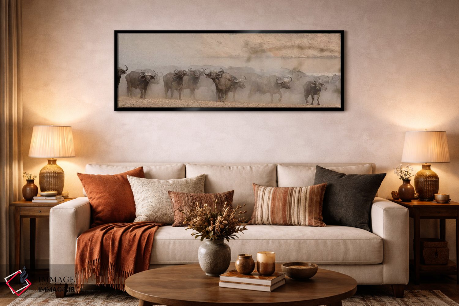 تابلو دکوراتیو بوفالوی ترسیده اثر اسکات بنیون - D6B