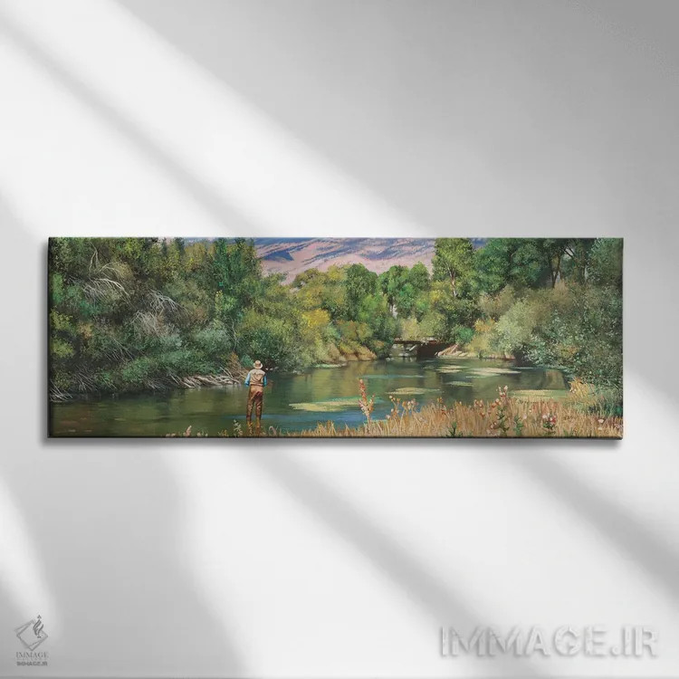 تابلو دکوراتیو تابستان بالای کانال آب اثر شرلی کلیری - نمای روبهرو روی دیوار