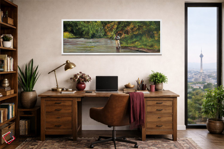 تابلو دکوراتیو صید ماهی در جویبار کوچک اثر شرلی کلیری - D1W