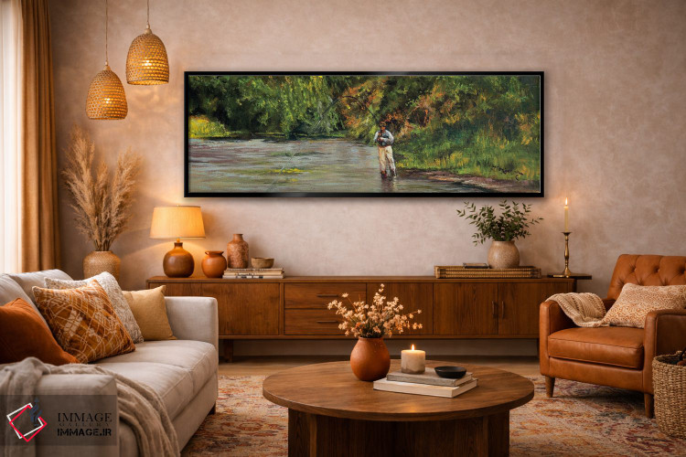 تابلو دکوراتیو صید ماهی در جویبار کوچک اثر شرلی کلیری - D4B