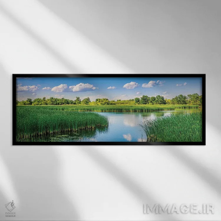 تابلو دکوراتیو بازتاب های میدلند اثر بث شریدن - نمای قابدار مشکی