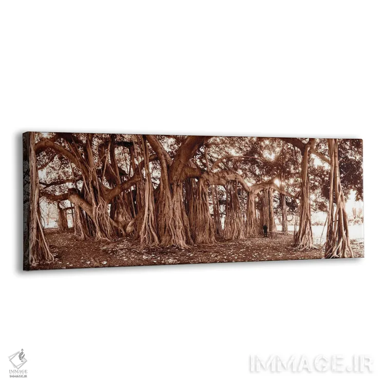 تابلو دکوراتیو درخت بنیان با رنگ مسی اثر شان دیوی - نمای پرسپکتیو محصول