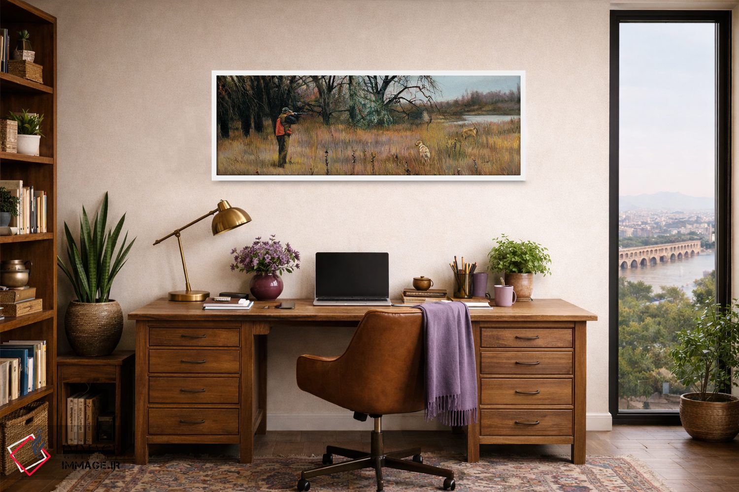 تابلو دکوراتیو شکار قرقاول به پرواز درآمده اثر شرلی کلیری - D1W