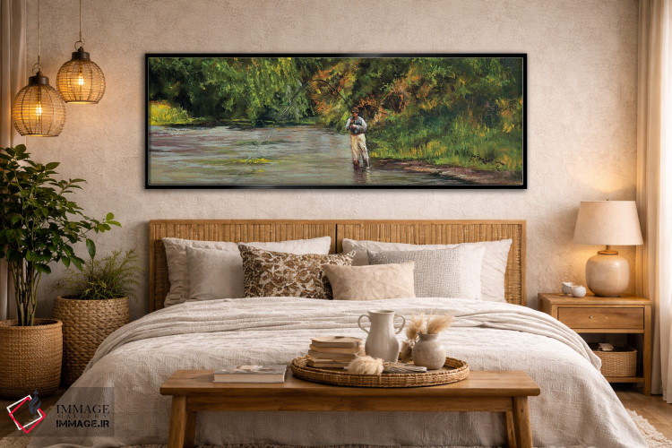 تابلو دکوراتیو صید ماهی در جویبار کوچک اثر شرلی کلیری - D5B