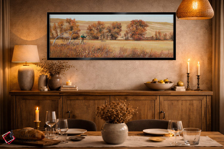 تابلو دکوراتیو شکارچی قرقاول به پرواز درآمده اثر شرلی کلیری - D2B