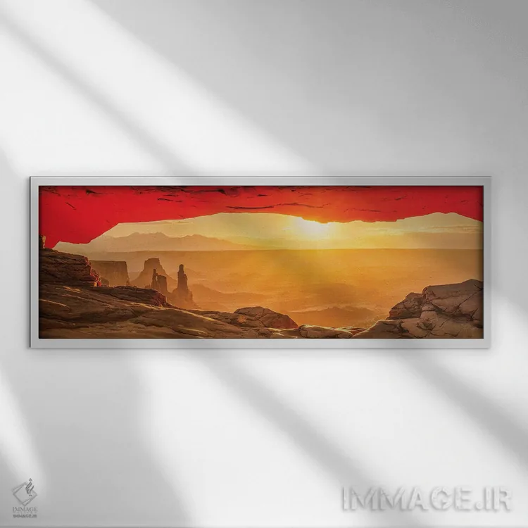 تابلو دکوراتیو تابش خورشید در طاق مسا ۲ اثر بث شریدن - نمای قابدار سفید