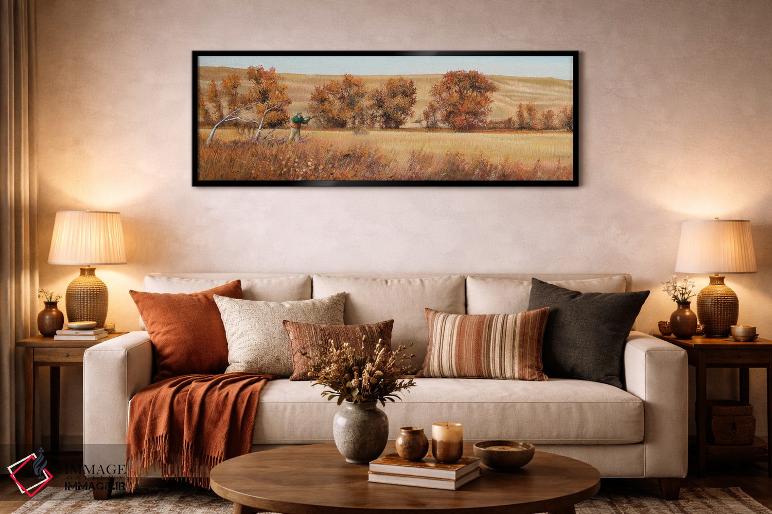 تابلو دکوراتیو شکارچی قرقاول به پرواز درآمده اثر شرلی کلیری - D5B