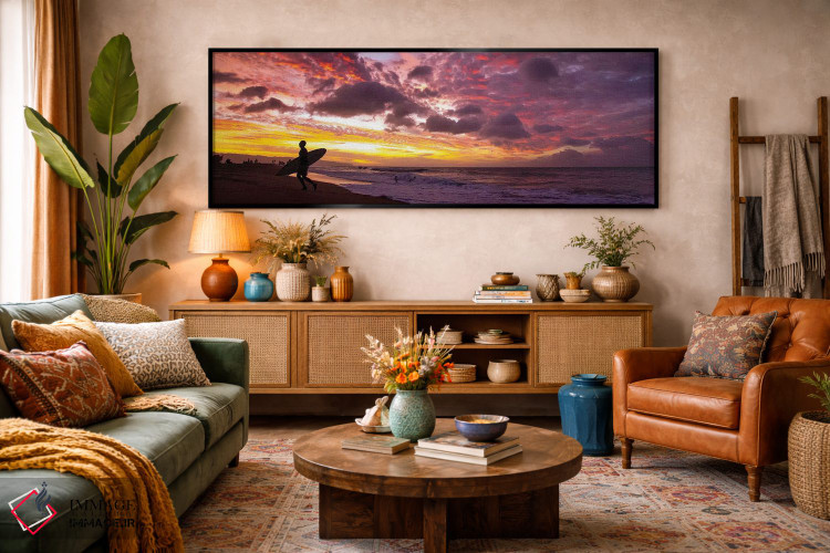 تابلو دکوراتیو غروب مه دود آتشفشانی اثر شان دیوی - D2B