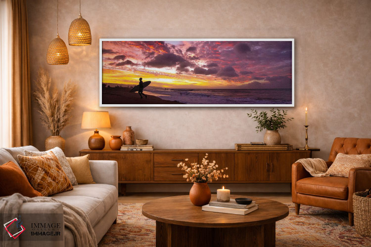 تابلو دکوراتیو غروب مه دود آتشفشانی اثر شان دیوی - D4W