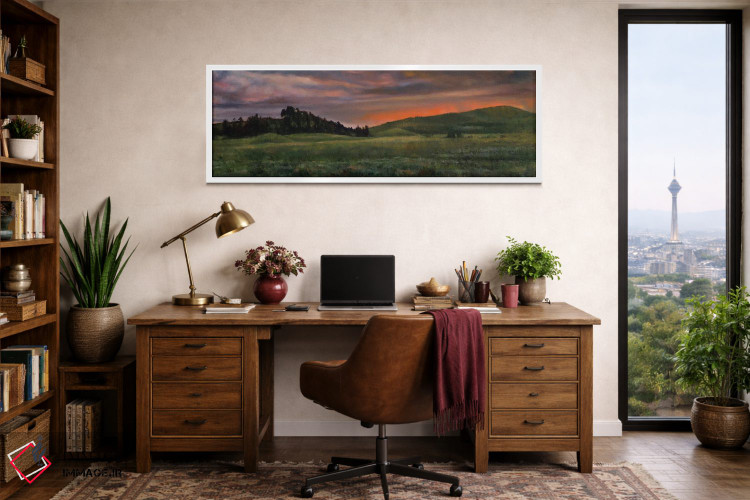 تابلو دکوراتیو غروب در پارک اثر شرلی کلیری - D2W