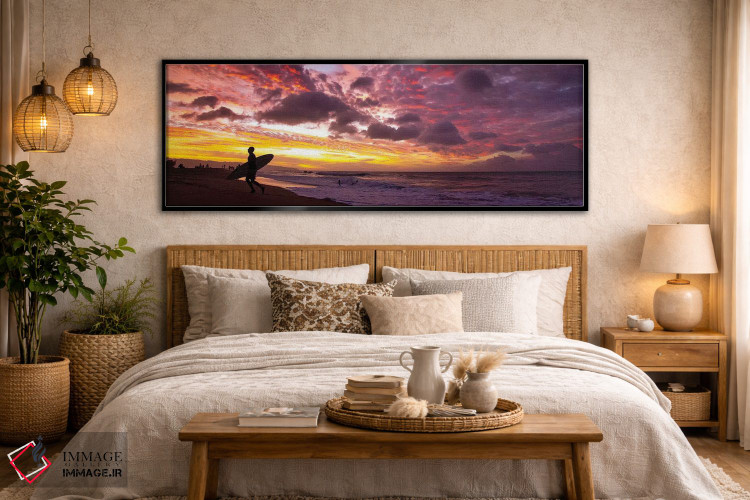 تابلو دکوراتیو غروب مه دود آتشفشانی اثر شان دیوی - D6B