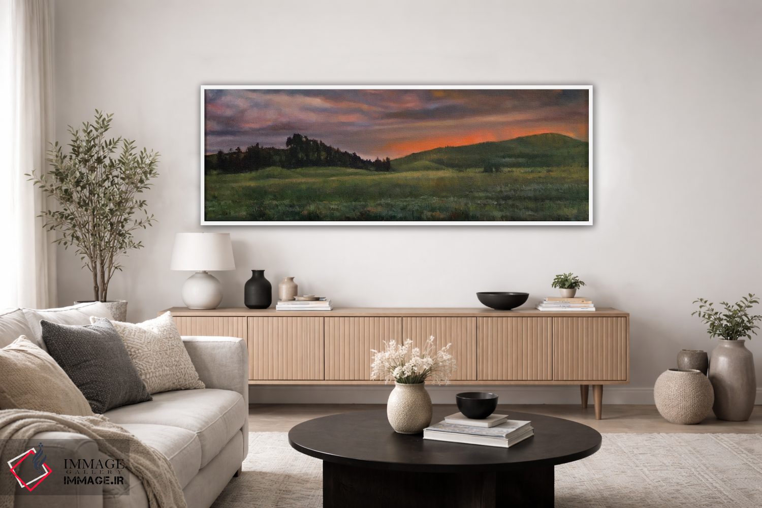 تابلو دکوراتیو غروب در پارک اثر شرلی کلیری - D3W