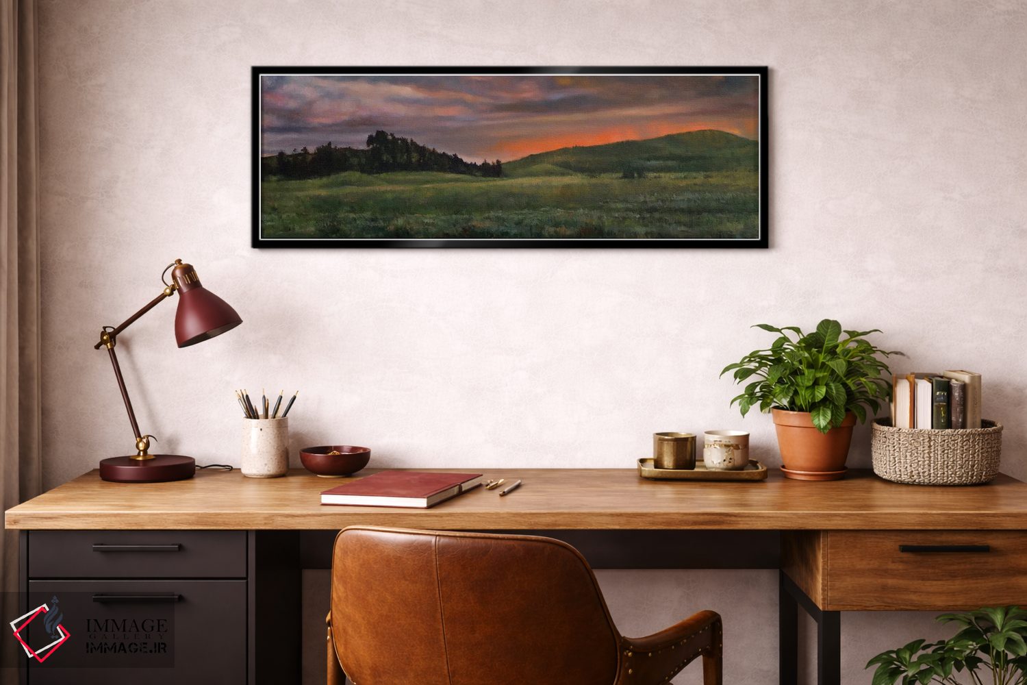 تابلو دکوراتیو غروب در پارک اثر شرلی کلیری - D4B