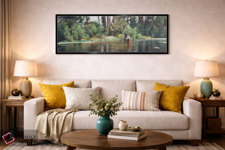 تابلو دکوراتیو پرتاب قلاب برای ماهی بزرگ اثر شرلی کلیری - D2B