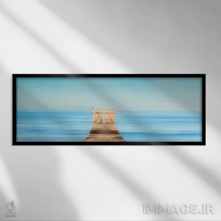 تابلو دکوراتیو دروازه پاستلی اثر شان دیوی - نمای قابدار مشکی