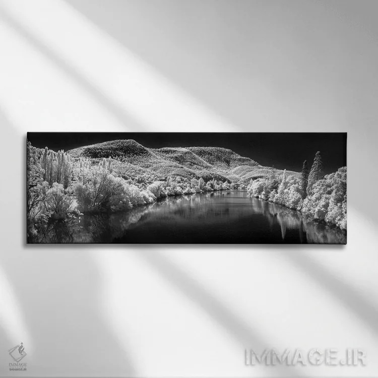 تابلو دکوراتیو نورفولک برفی اثر شان دیوی - نمای روبهرو روی دیوار