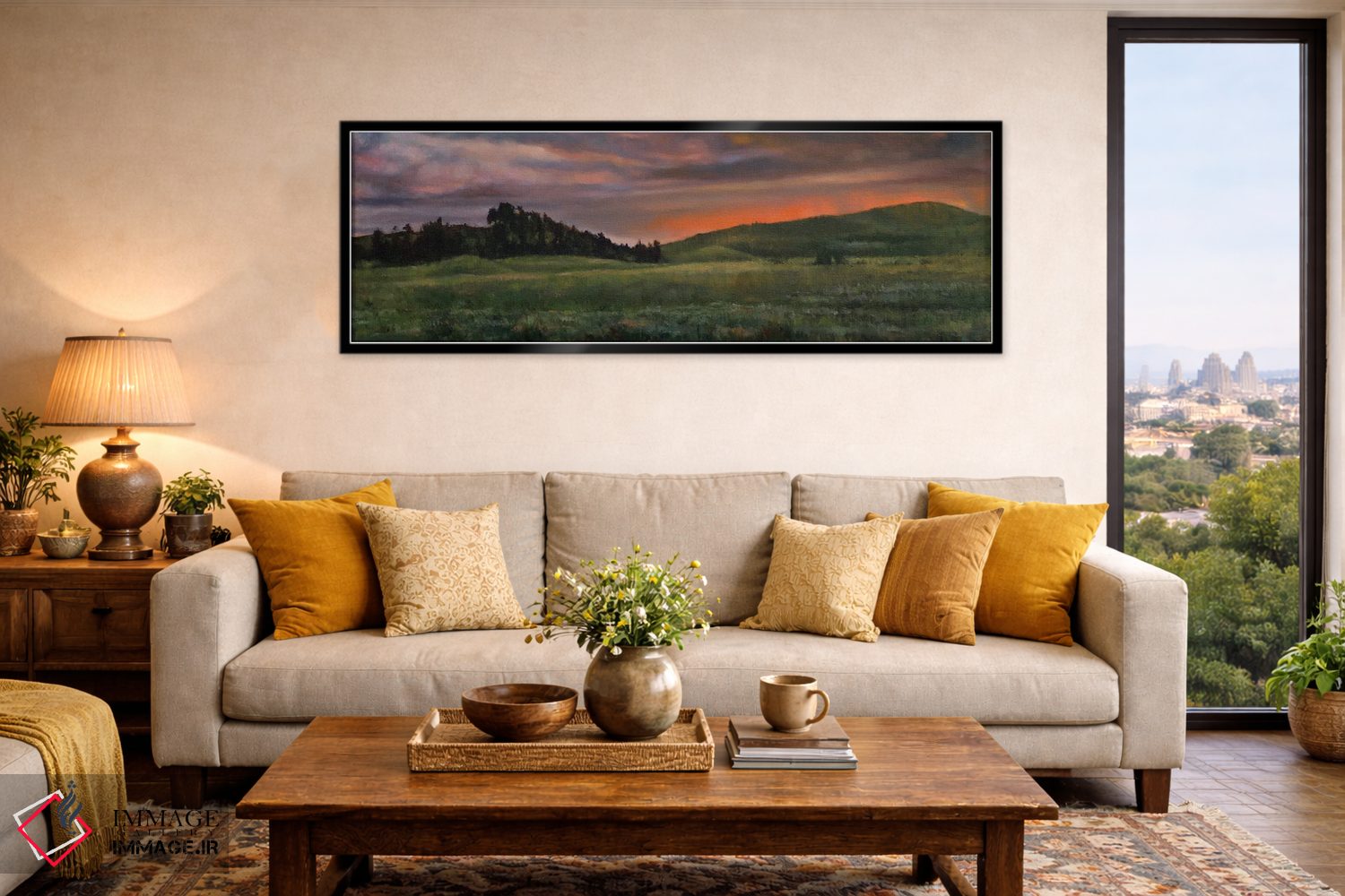 تابلو دکوراتیو غروب در پارک اثر شرلی کلیری - D6B