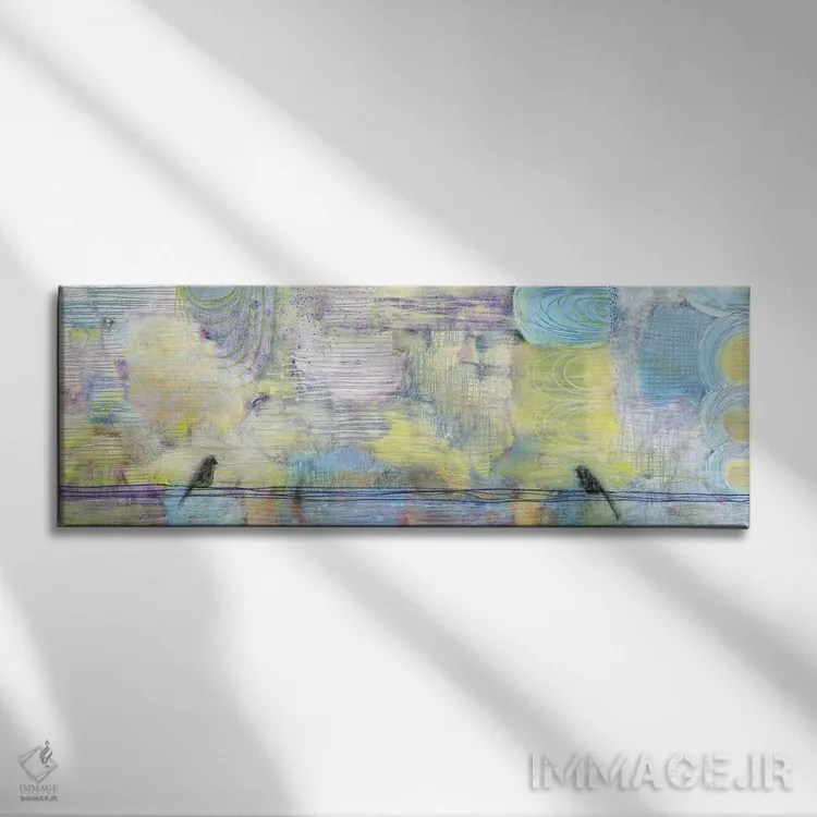 تابلو دکوراتیو پرندگان شهری اثر سارا فرانکلین - نمای روبهرو روی دیوار