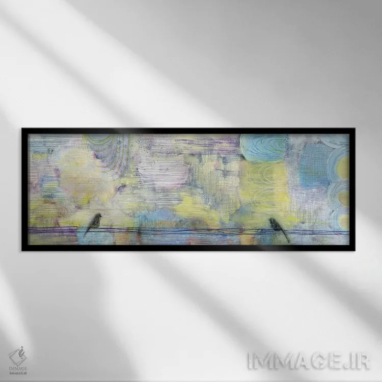 تابلو دکوراتیو پرندگان شهری اثر سارا فرانکلین - نمای قابدار مشکی