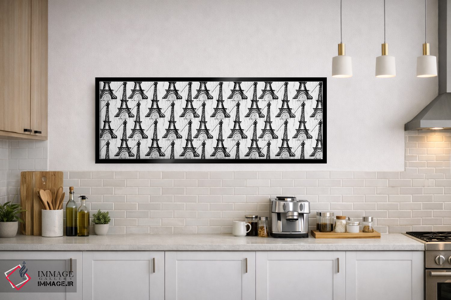 تابلو دکوراتیو برج ایفل سیاه و سفید اثر سارا فرانکلین - D1B