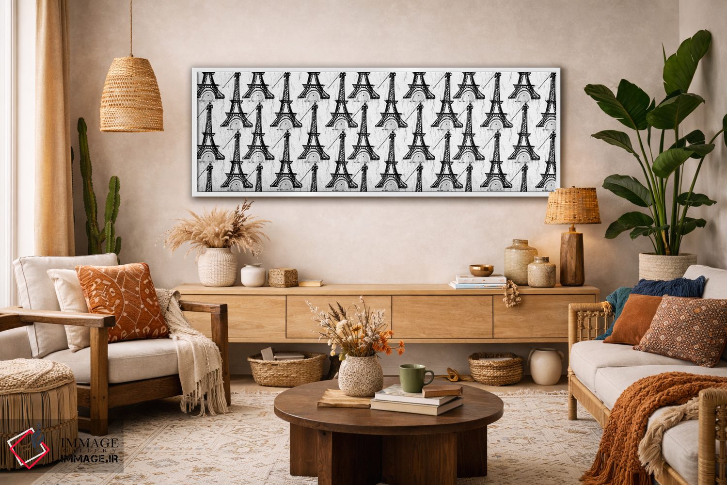 تابلو دکوراتیو برج ایفل سیاه و سفید اثر سارا فرانکلین - D2W