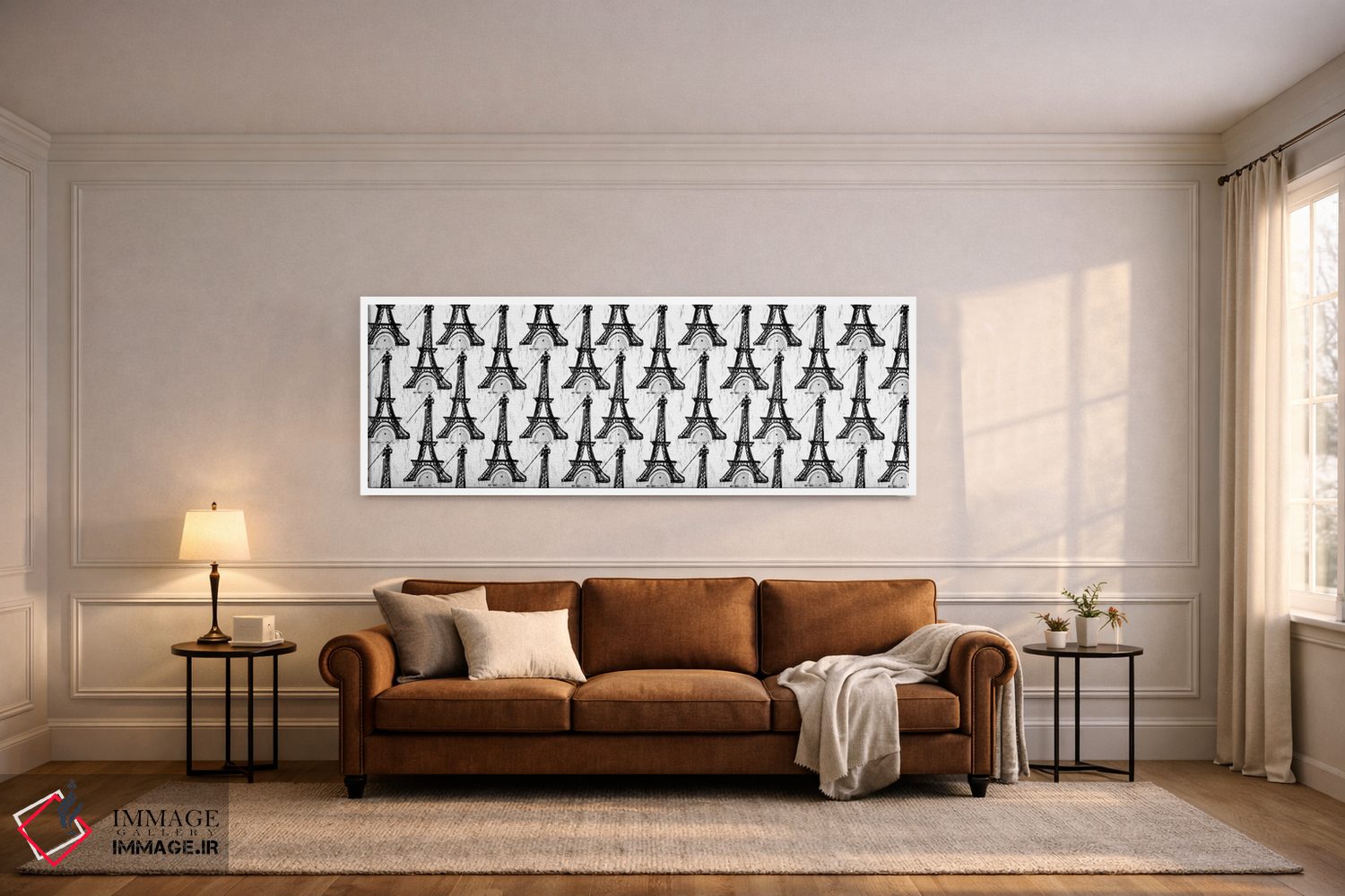 تابلو دکوراتیو برج ایفل سیاه و سفید اثر سارا فرانکلین - D5W