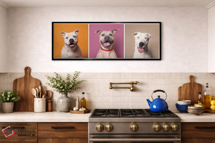 تابلو دکوراتیو Bullet And Ariel,سگ های نجات یافته خندان: پتن، بولت و آریل اثر سوفی گامان - D2B