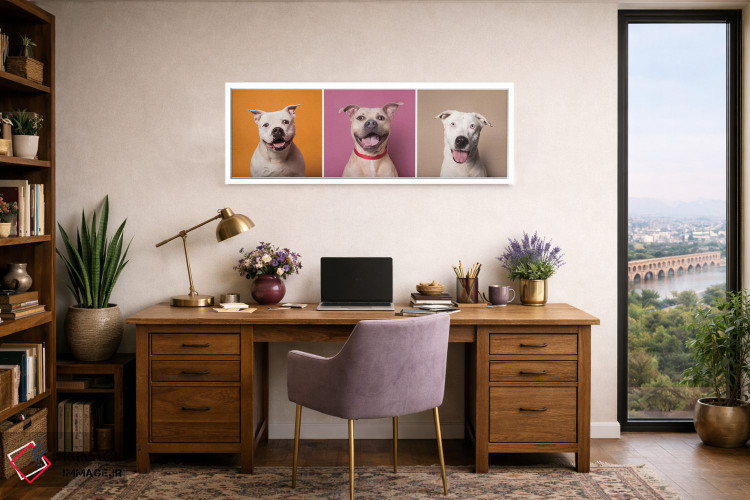 تابلو دکوراتیو Bullet And Ariel,سگ های نجات یافته خندان: پتن، بولت و آریل اثر سوفی گامان - D1W