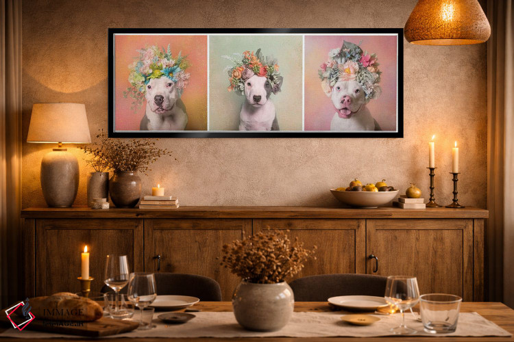 تابلو دکوراتیو Lucy, Treasure And Rain,قدرت گل بولداگ: لوسی، ترژر و رین اثر سوفی گامان - D2B