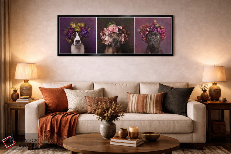 تابلو دکوراتیو Suzie, Sweetie And Chopper,قدرت گل بولداگ: سوزی، سوییتی و چا… اثر سوفی گامان - D6B