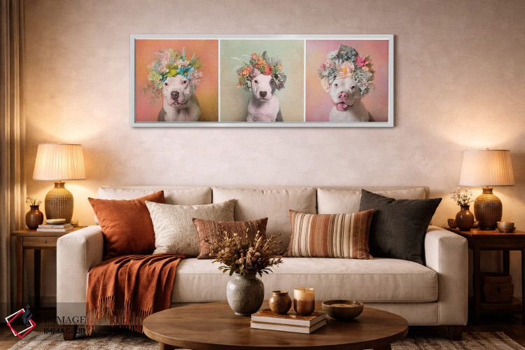 تابلو دکوراتیو Lucy, Treasure And Rain,قدرت گل بولداگ: لوسی، ترژر و رین اثر سوفی گامان - D4W