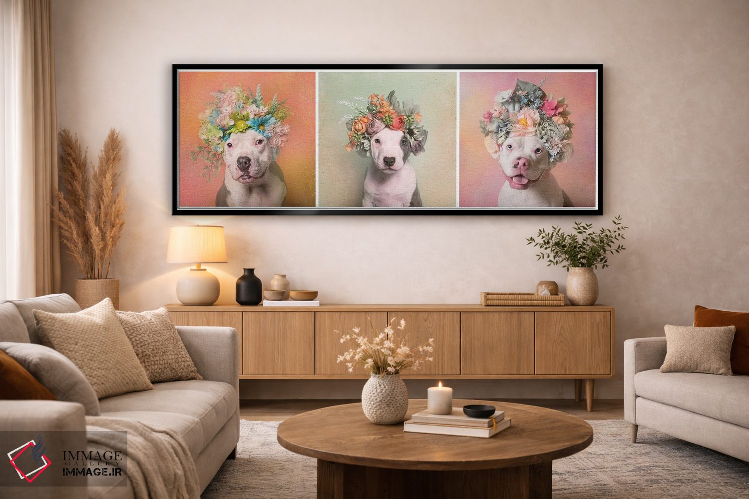 تابلو دکوراتیو Lucy, Treasure And Rain,قدرت گل بولداگ: لوسی، ترژر و رین اثر سوفی گامان - D5B