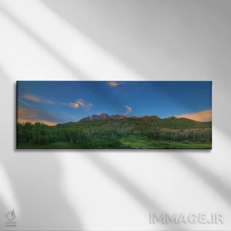 تابلو دکوراتیو آرامش سبز اثر بیل شرل - نمای روبهرو روی دیوار