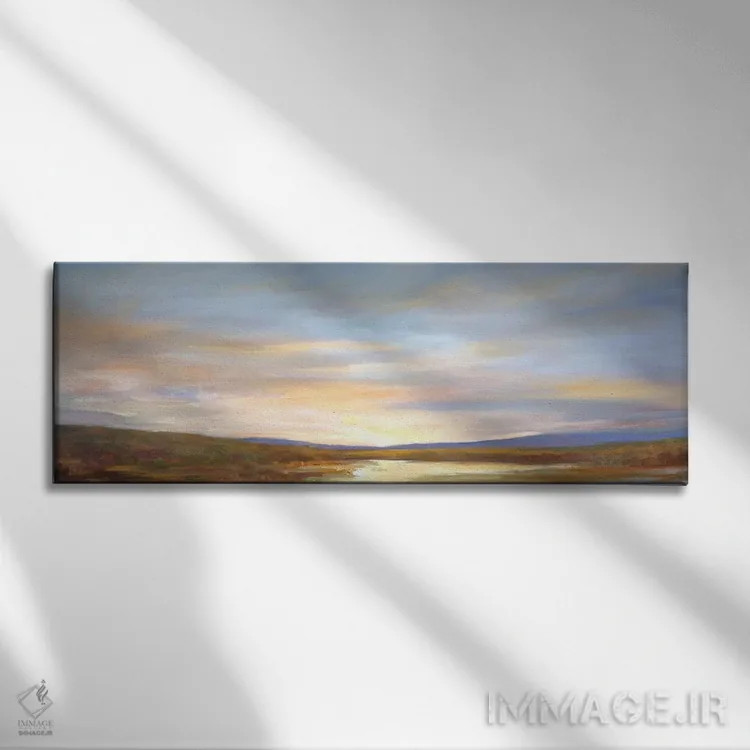 تابلو انتزاعی نور پاییزی اثر شیلا فینچ - نمای روبهرو روی دیوار
