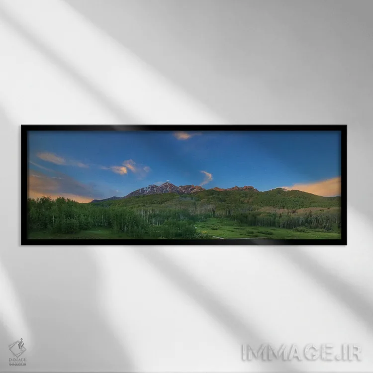 تابلو دکوراتیو آرامش سبز اثر بیل شرل - نمای قابدار مشکی