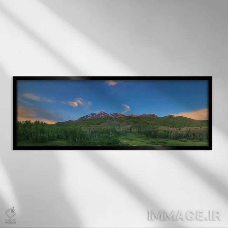 تابلو دکوراتیو آرامش سبز اثر بیل شرل - نمای قابدار مشکی