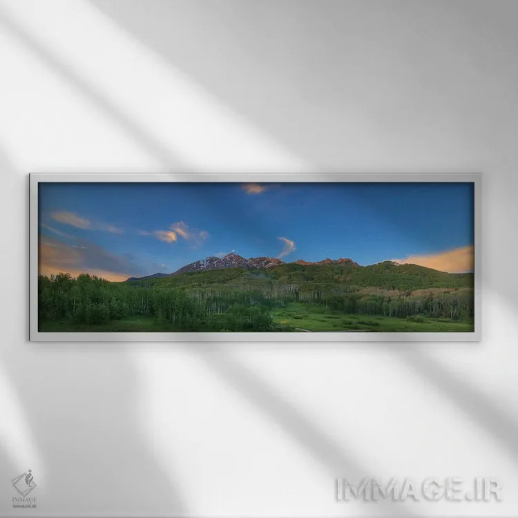 تابلو دکوراتیو آرامش سبز اثر بیل شرل - نمای قابدار سفید