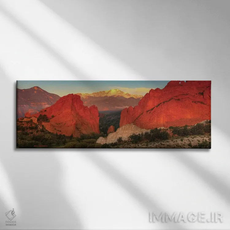 تابلو دکوراتیو طلوع در باغ خدایان اثر بیل شرل - نمای روبهرو روی دیوار