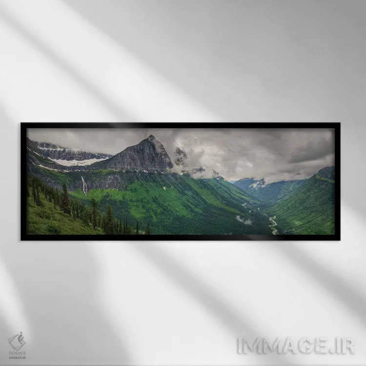تابلو دکوراتیو توفان کوهستانی اثر بیل شرل - نمای قابدار مشکی