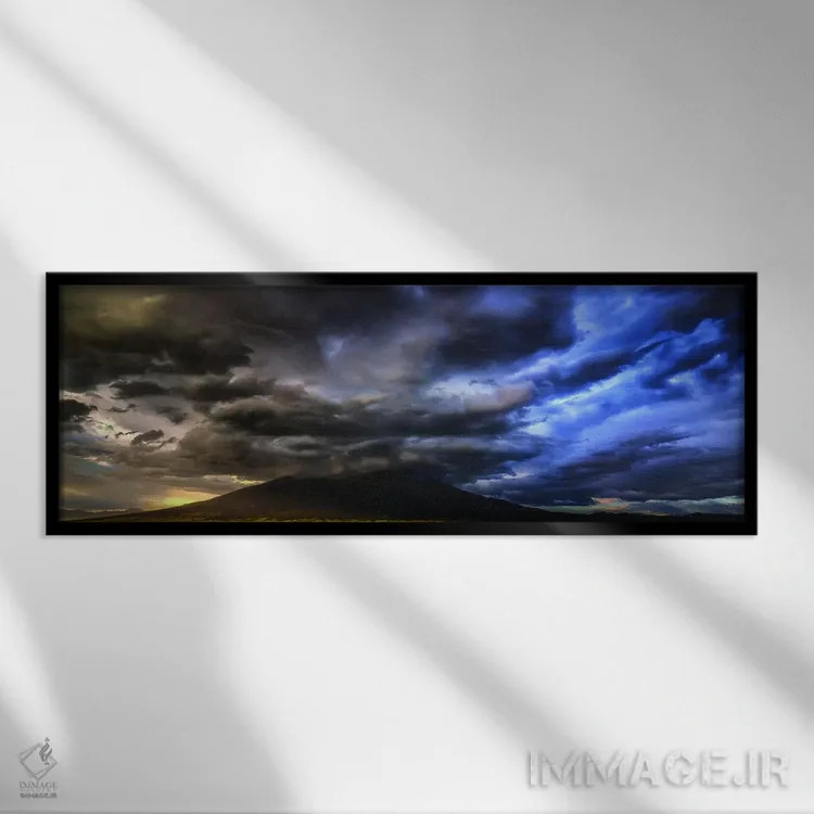 تابلو دکوراتیو توفان ناگهانی! اثر بیل شرل - نمای قابدار مشکی