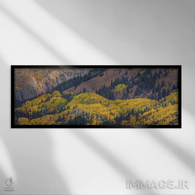 تابلو دکوراتیو تپه های آتشین اثر بیل شرل - نمای قابدار مشکی