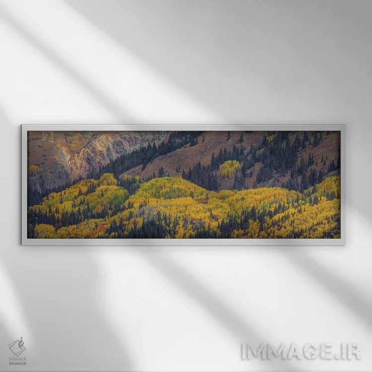 تابلو دکوراتیو تپه های آتشین اثر بیل شرل - نمای قابدار سفید