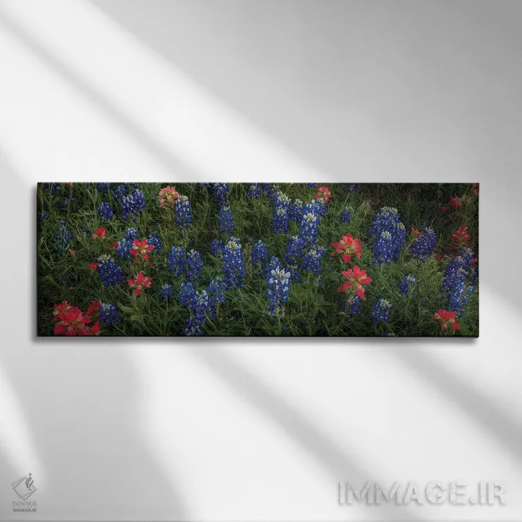 تابلو دکوراتیو بلوبانت ها و اینباور پینت براش اثر بیل شرل - نمای روبهرو روی دیوار