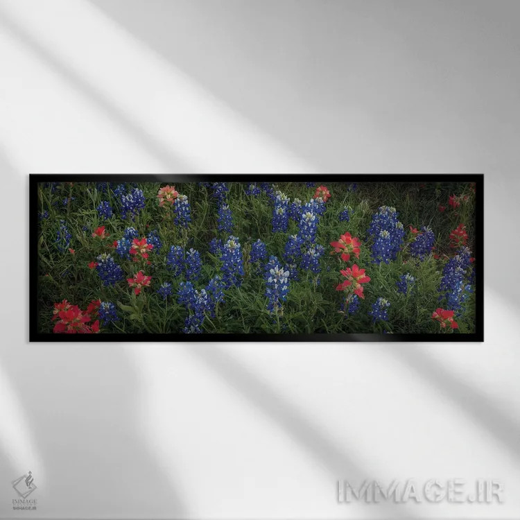 تابلو دکوراتیو بلوبانت ها و اینباور پینت براش اثر بیل شرل - نمای قابدار مشکی