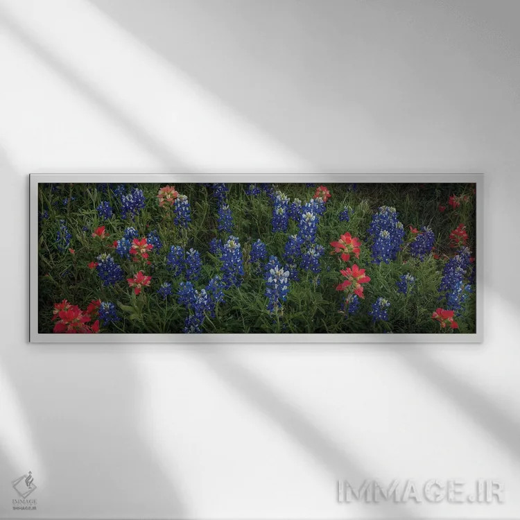 تابلو دکوراتیو بلوبانت ها و اینباور پینت براش اثر بیل شرل - نمای قابدار سفید